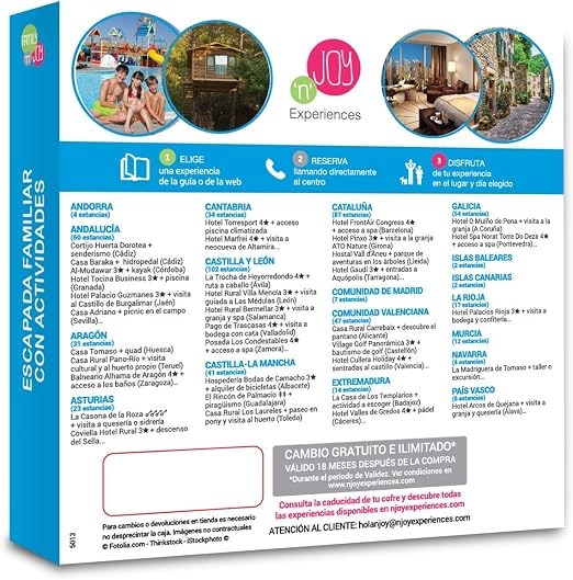 NJOY Experiences - Caja Regalo - ESTANCIA FAMILIAR CON ACTIVIDADES ...