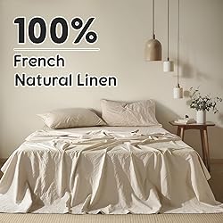 Shilucheng 100% French Linen Sheets - Queen Size