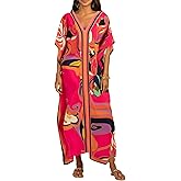 Bsubseach Women Plus Size Kaftan Dress Swimsuit Cover Up Caftan Maxi Beach Dresses Cover Ups