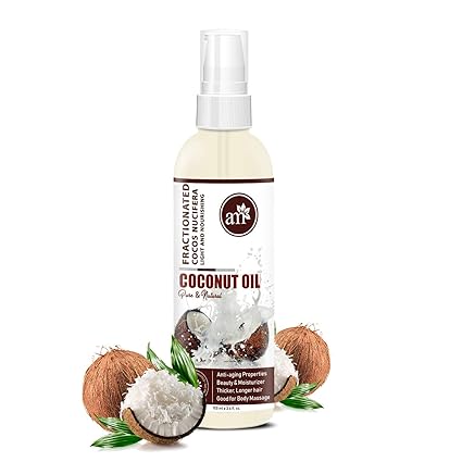 AromaMusk 100% Natural & Pure Fractionated Coconut Oil For Skin, Hair, Massage & Aromatherapy, 100ml