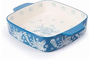 Wisenvoy Baking Dish Ceramic Brownie Pan 9x9 Baking Pan Casserole Dish Lasagna Pan Square Rose Dish Pan Bakeware Sets