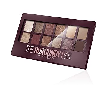 Maybelline The Burgundy Bar Lidschatten Palette, 12 satte, perfekt aufeinander abgestimmte Gold-, Kupfer- und Beerentöne, für