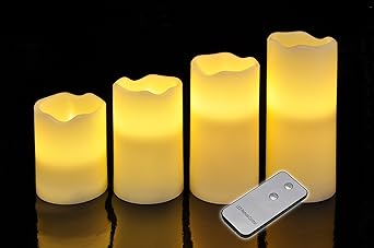 4er Set Led Kerzen mit flackerndem Licht und Fernbedienung