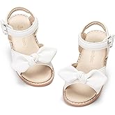 THEE BRON Toddler Girls Sandals Wedding Flower Girl Dress Shoes Summer Open Toe Flats