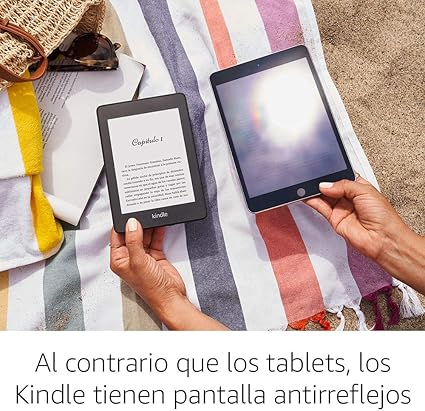 Kindle Paperwhite con pantalla anti-reflejos para una fácil y cómoda lectura.