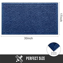 HIYARD Durable Front Door Mat, Absorbent Muddy Dirt
