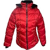 Nautica Women's Hooded Midweight Puffer Detachable Hood Coat, Red, X-Large