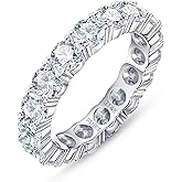 CADYNO Moissanite Eternity Ring, 4.5-5cttw D Color Moissanite, 14k Solid Real White Gold/Yellow Gold Eternity Wedding Band Ring for Women