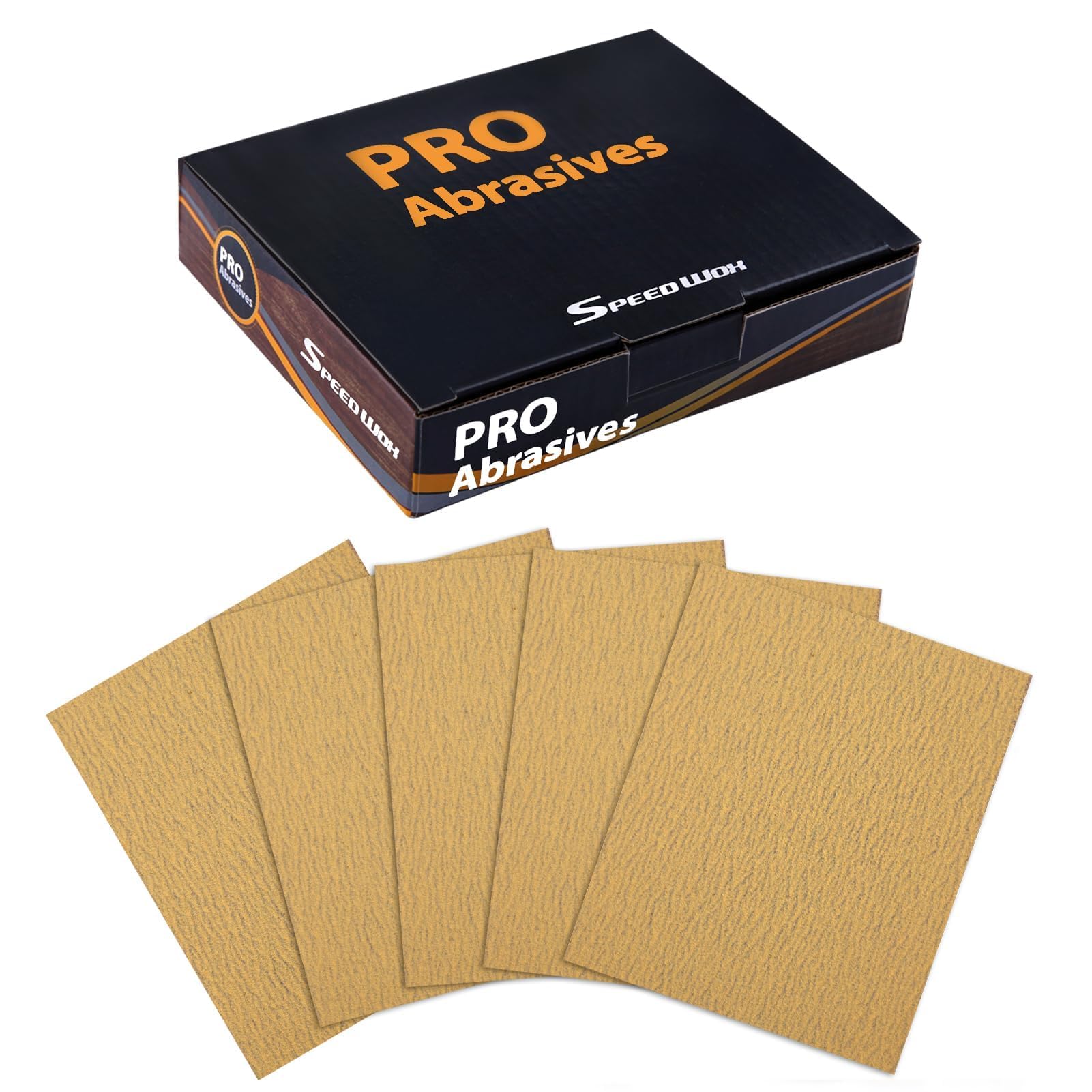 SPEEDWOX 1/4 Sheet Sandpaper Sheets 25PCS Premium Sand Paper 120 Grit Sanding Sheets 5.5" x 4.5" Sandpaper for Wood Metal Automotive Furniture Woodworking Clip-On, Hand Sanding Blocks