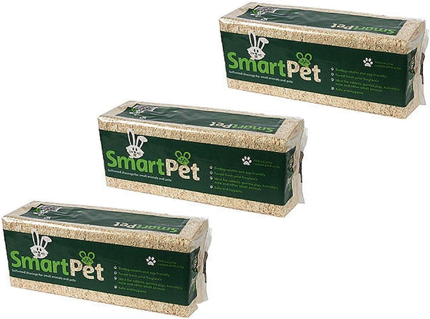3 x SMARTPET SOFT WOOD SHAVINGS/SAWDUST FOR PET BEDDING HAMSTER GERBIL