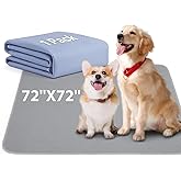 72" x 72" Extra Large Dog Pee Pad - Waterproof Quick Drying Pet Pad for Dogs, Reusable Puppy Pads, Anti-Slip Floor Pad Playpen Crate Washable Mat for Dog Whelping Incontinence Housebreaking, 1 Pack