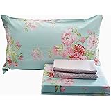 Amazon.com: BLUE PINK ROSE FLORAL PENCIL PLEAT LINED