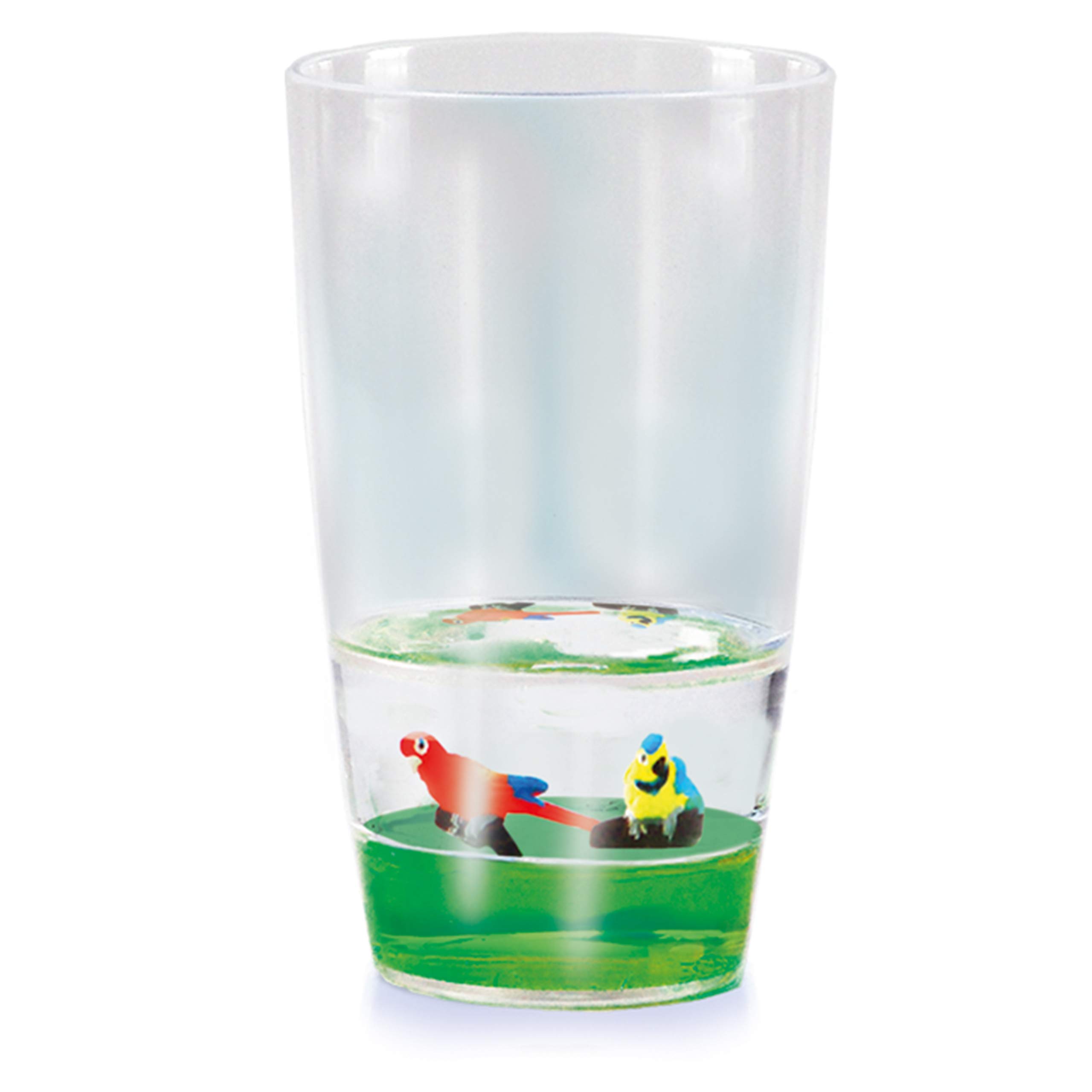 Deluxebase Floatarama Tumbler - Parrot from 250ml BPA-Free Acrylic Cups with Floating Animal Figurines. Fun Plastic Drinking Glass, Travel Mug, Camping Cup, Novelty Gift and Unique Drinkware.