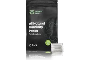 INFINITY JARS Infinity Pack 2 Way Humidity Control Pack - Preserve Flavor & Control Humidity at 62% RH - Airtight Smell Proof Patented Moisture Absorber for 3.5g Herbs, Spices, Coffee/w Resealable Bag - Pack of 10