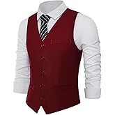 BABEYOND Men's Suit Vest Slim Fit Waistcoat Business Dress Vests for Suit Tuxedo