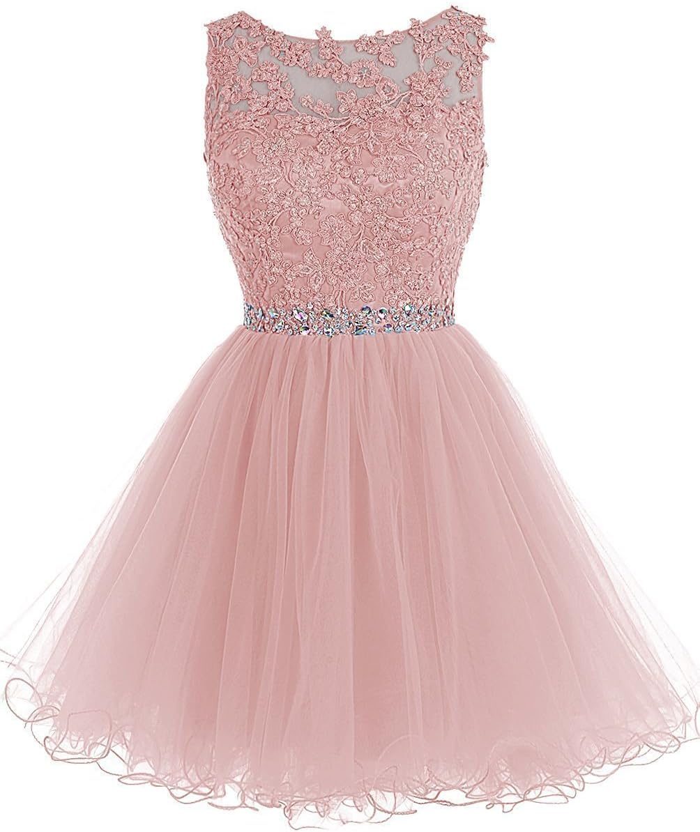 KekeHouse Line Floral Tulle Beaded Crystal Mother and Daughter Short Prom Dress Wedding Party Dress Bridesmaid Dress Party Dress Evening