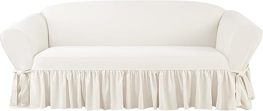 Amazon Com Sure Fit Essential Twill One Piece Ruffled Box Cushion