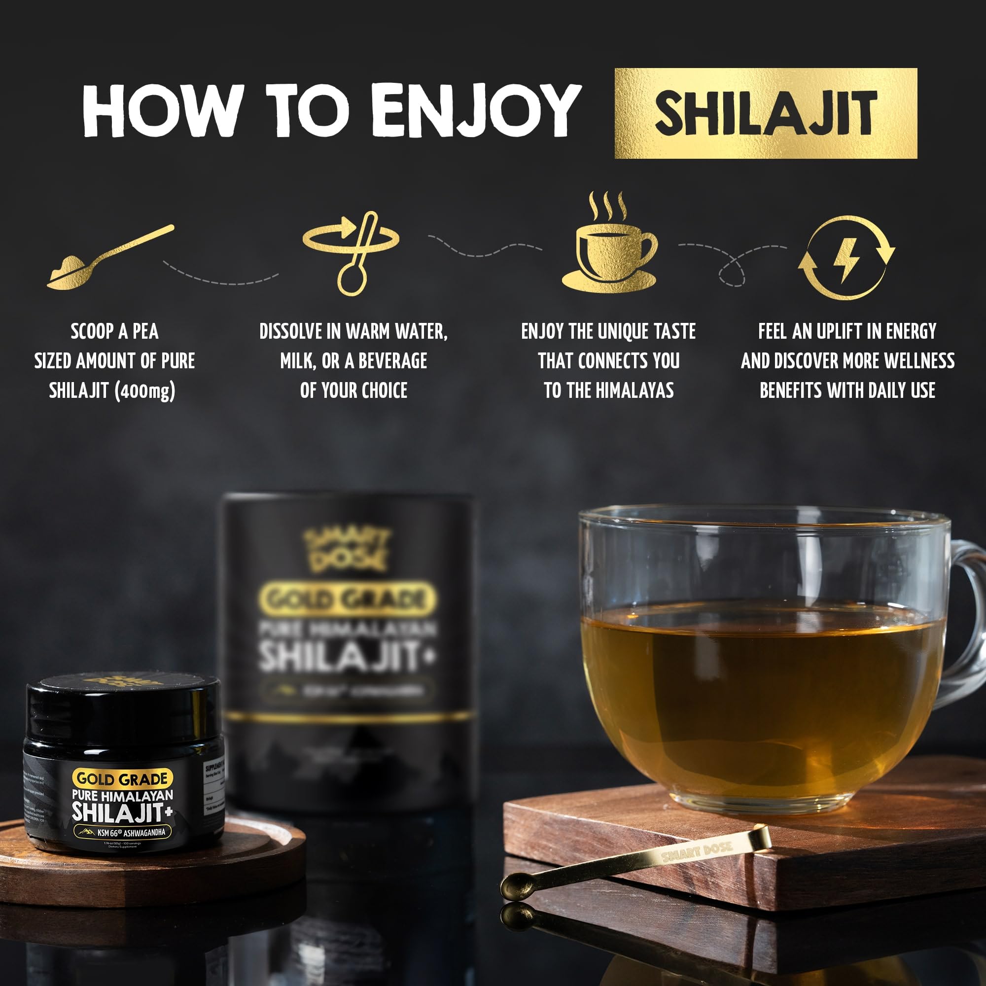 Pure Himalayan Shilajit Resin - Over 85% Fulvic Acid & Large Jar w/ 125 Servings - Probably The Purest Shilajit on The Market - US Lab Tested for Authentic Himalayan (Large Jar, Gold-Grade Shilajit)