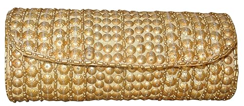 Spice Art Womens Brass Clutch in Gold