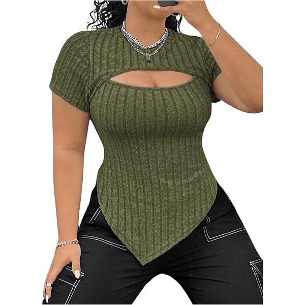 Milumia Women's Mesh Square Neck Long Sleeve Crop Top - Sheer Hanky Hem Tee, Black, Medium - View #10