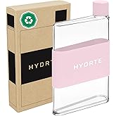 Hydrte Clear Water Bottle – 11.8 oz Professional Cute Water Bottle for Travel, Slim, Lightweight & BPA-Free for Travel & Everyday Hydration (Champagne Pink)