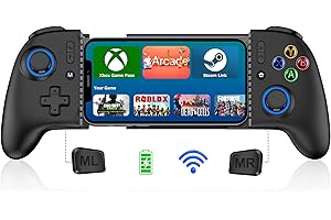 Mocagen Phone Game Controllers for iphone/Android, Marco Buttons, Analog Triggers, No Drift Joysticks & Thumb Grips, Turbo, Vibration