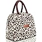 BALORAY Lunch Bag Tote Bag Lunch Bag for Women Lunch Box Insulated Lunch Container (Beige with leopard)