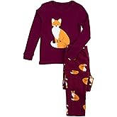 Leveret Kids & Toddler Pajamas Boys Girls 2 Piece Pjs Set Cotton Top & Fleece Pants Sleepwear (2-14 Years)