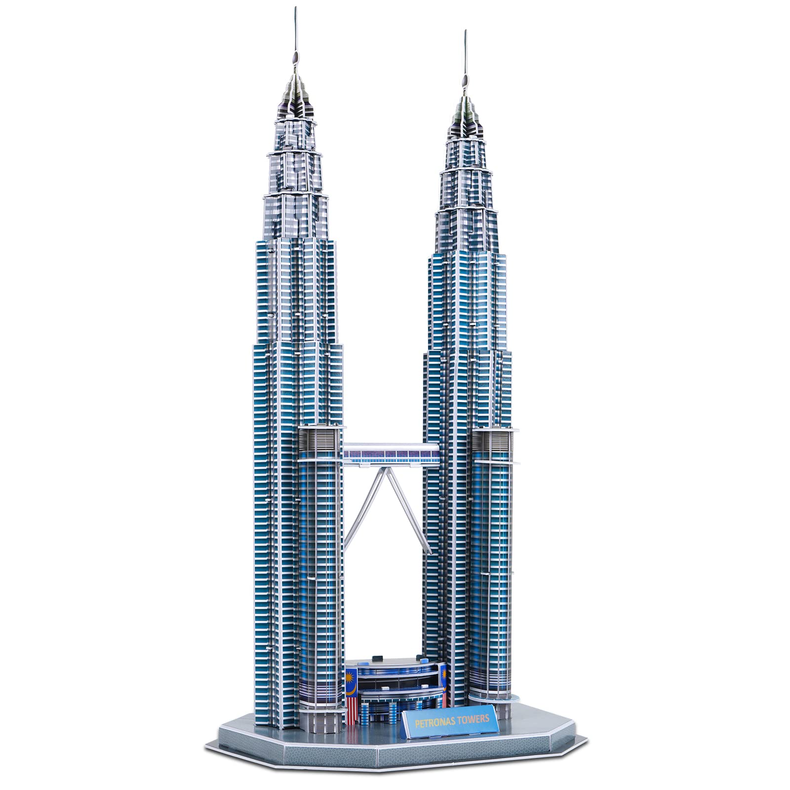 Photo 1 of 3D Puzzles for Adults & Kids, Petronas Twin Towers City Architecture Building Model Kit, 3-D Jigsaw Puzzles DIY STEM Desk Toys Christmas Birthday Gift for Hobbyist Teens Boys Girls 10-12-14, 130 PCS