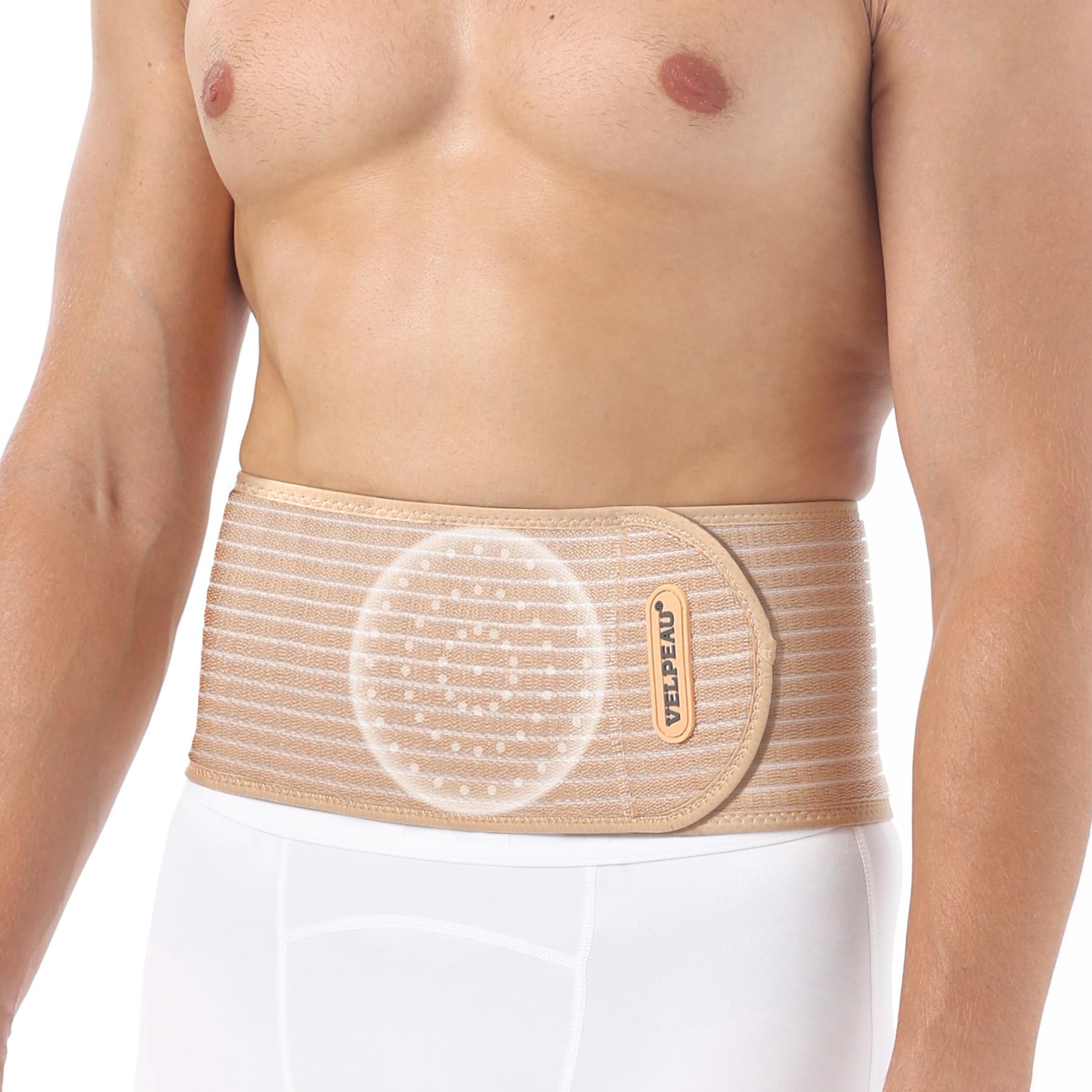 Photo 1 of Velpeau Umbilical Hernia Belt for Women & Men -Abdominal Support Binder with Ventilation Compression Pad -Navel Ventral Epigastric Incisional and Belly Button Hernias Surgery Prevention Aid (Khaki, L)