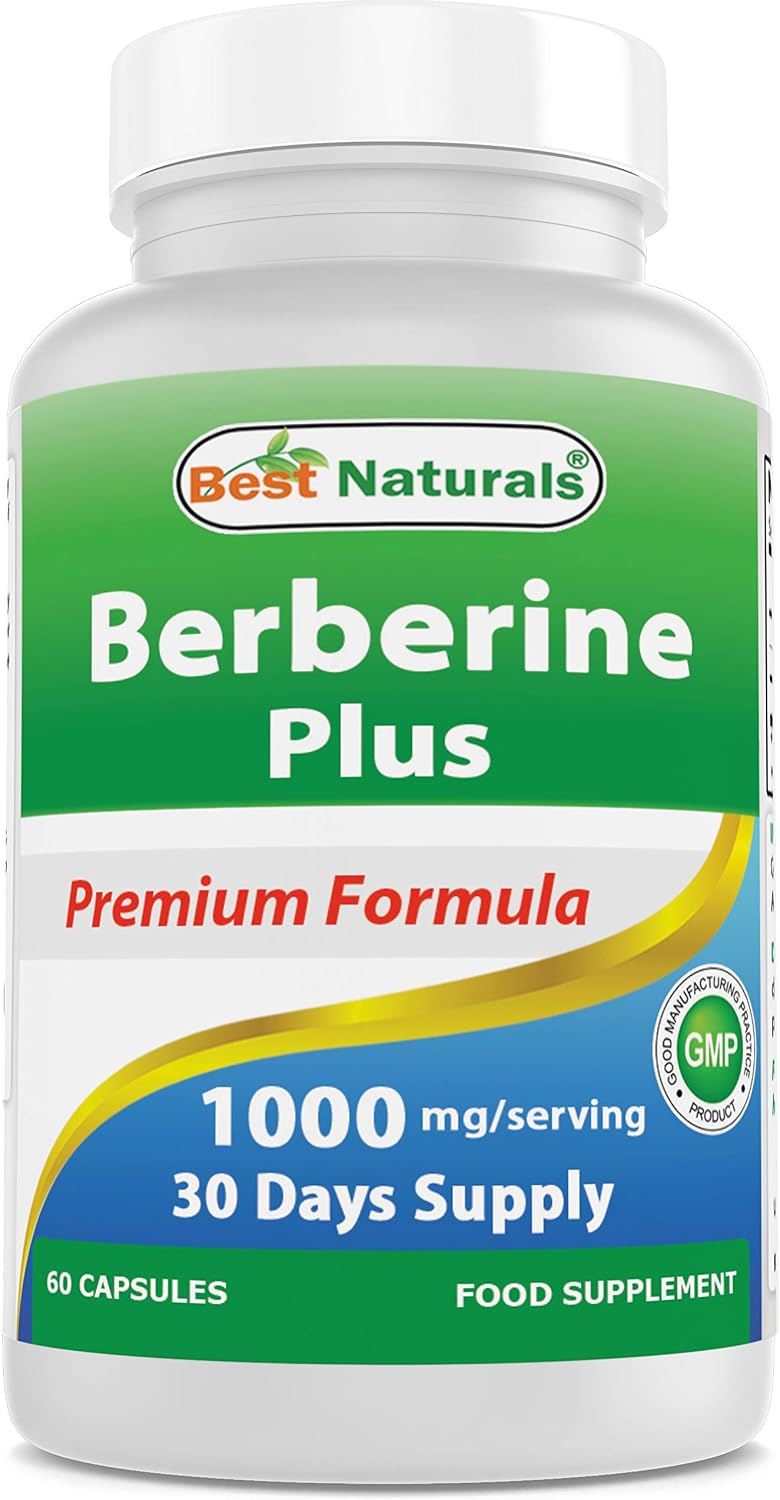 Best Naturals Berberine Plus with Berberine HCl, Vitamin C and Zinc, 500mg per Capsules / 1000 mg per 2 Capsules, 60 Capsules