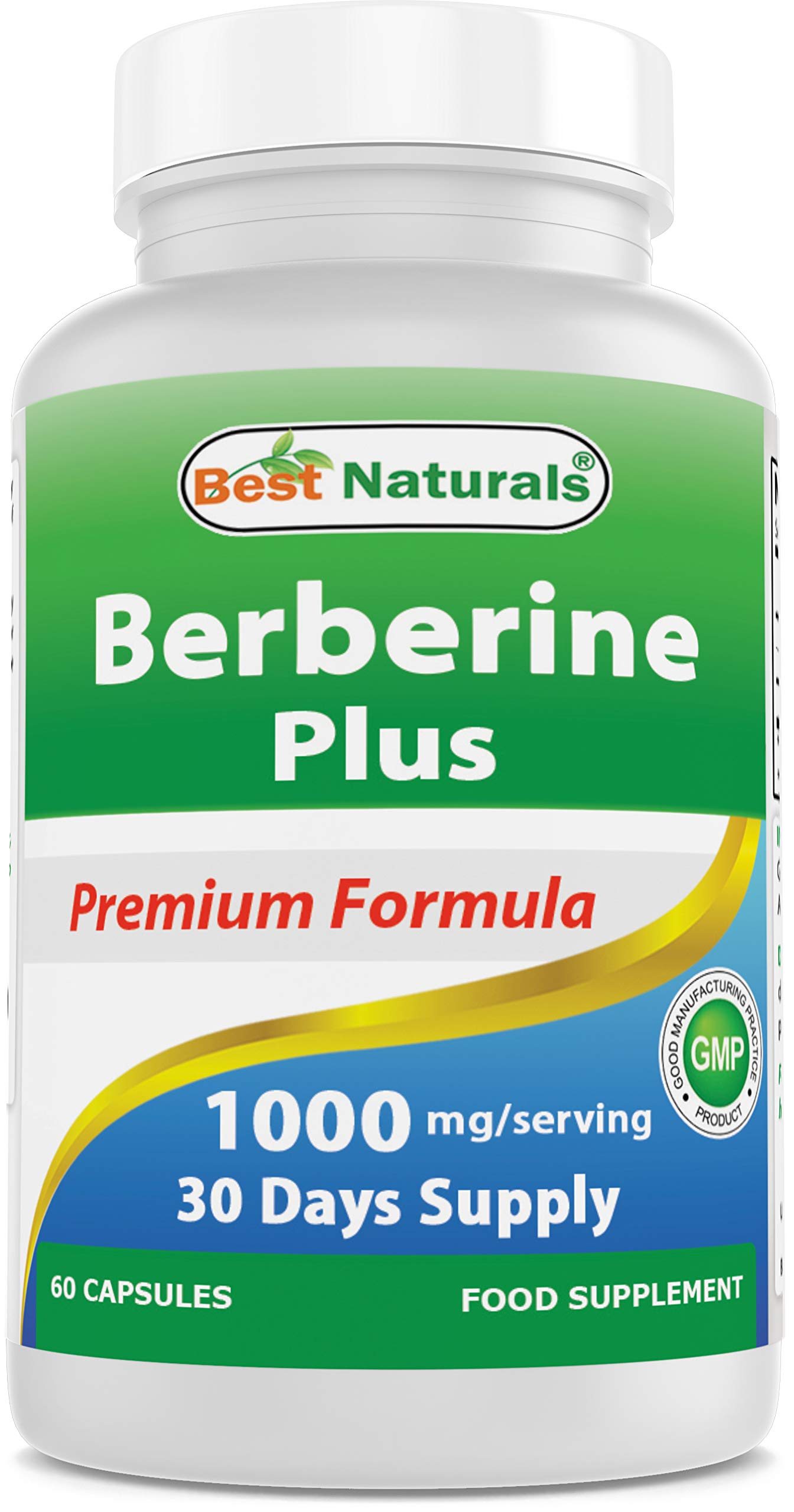 Best Naturals Berberine Plus with Berberine HCl, Vitamin C and Zinc, 500mg per Capsules / 1000 mg per 2 Capsules, 60 Capsules