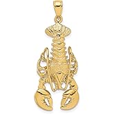14k Yellow Gold Lobster Pendant for Men and Women, Unisex Nautical Charm with Detailed Crustacean Design, Symbolic Ocean Pendant for Coastal Style Jewelry, Marine Life and Transformation Symbol