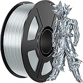 Amoybaby Silk Silver PLA Filament 1.75mm, High Speed PLA for Fast Printing Shiny 3D Printer Filament Low Warp & Clog-Free, Dimensional Accuracy +/- 0.03mm, 1kg(2.2lbs), Fits for Most FDM 3D Printers