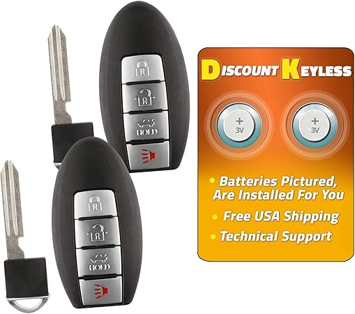 Amazon ディスカウント キーレスリモート交換用車スマートキーフォブ 日産アルティマ マキシマ ムラーノ G35 G37 Kr55wk403用 2個パック カーセキュリティ 車 バイク