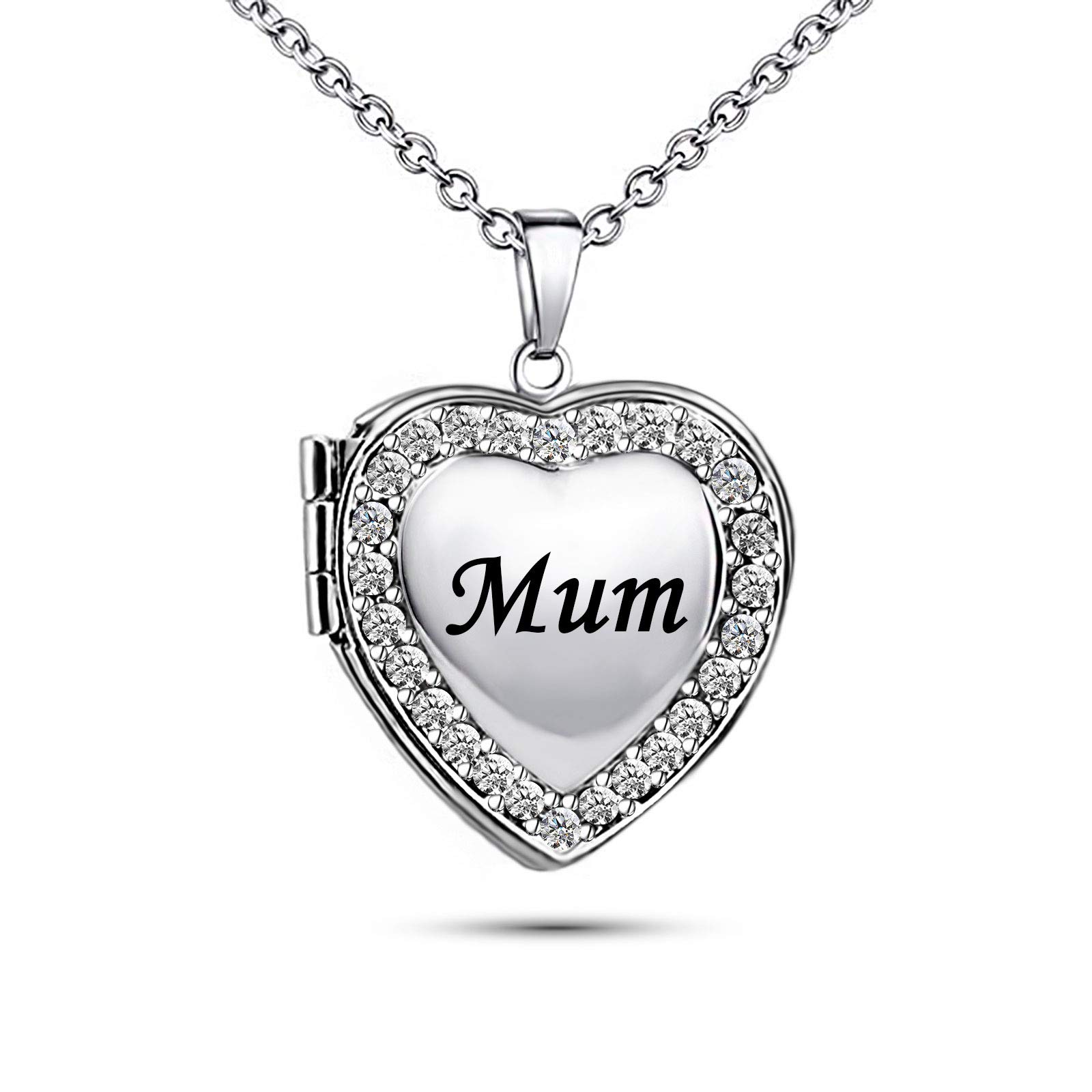 KunBead Jewelry Love Heart Mum Memory Locket Necklace that Holds Pictures Photo Cheap Sale Small Necklace for Women