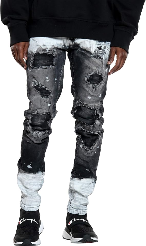 Copper Rivet Men's Ripped & Repair Bleach Look Jean at Amazon Men’s