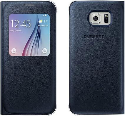 Amazon Co Jp Samsung純正 Galaxy S6 S View Cover ギャラクシーs6エスビューカバー Pu S Viewウィンドウから操作可能 ブラック 家電 カメラ