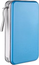 LIOVODE 96 Capacity CD Case Holder Sky Blue Hard Plastic Protective Wallet