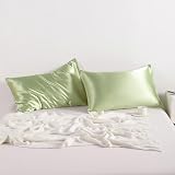 NTBAY Silk Satin Pillowcases 2 Pack 50x75 cm Sage Green Envelope Closure view 5