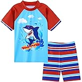 Kids Swimsuit Boys Two Pieces Shark Swimsuit Toddler Rash Guard and Trunk