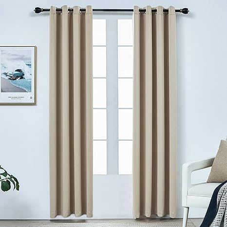 cortinas opacas cortinas oscurecimiento para dormitorio sala de estar luz y reduccion de ruido paneles de ventana con ojales termicos 42 pulgadas