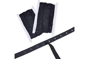 letsinstyle 2 Rolls 10 Yards Snap Button Tape, Plastic Press Button Tape Ribbon, Black Snap Fastener Zipper Trim for Sewing A