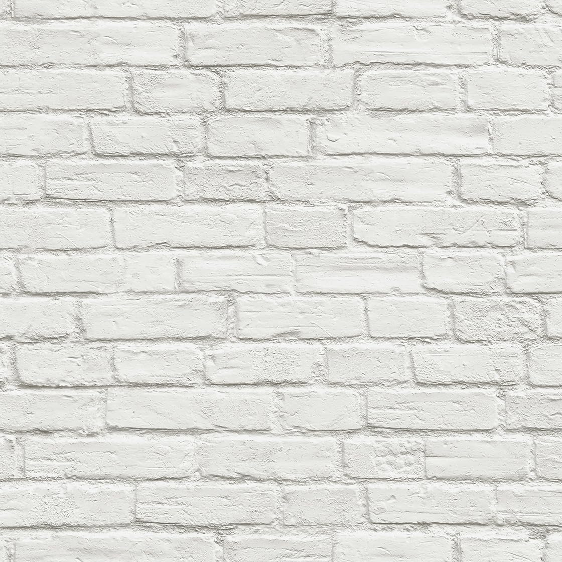NextWall Vintage Whitewashed Brick Peel and Stick Wallpaper
