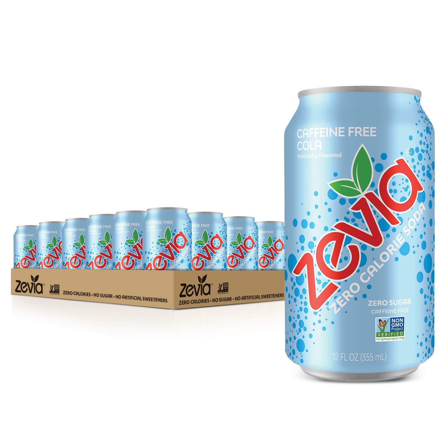 Amazon Com Zevia Zero Calorie Soda Caffeine Free Cola Naturally Sweetened Soda Cola Flavored Carbonated Soda Refreshing Full Of Flavor And Delicious Natural Sweetness With No Sugar 12 Fl Oz Pack Of 24