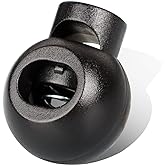 DYZD Single Hole Cord Lock Plastic Spring Toggle Stopper Cord Rope End for Drawstrings, Paracord (Black,10 PCS)