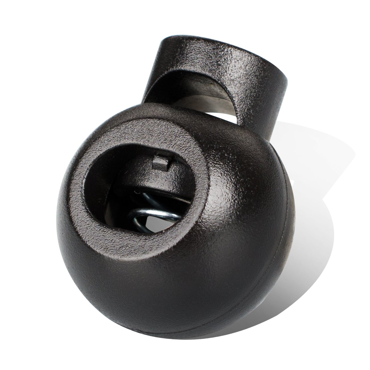 Photo 1 of DYZD Single Hole Cord Lock Plastic Spring Toggle Stopper Cord Rope End for Drawstrings, Paracord (Black,10 PCS)