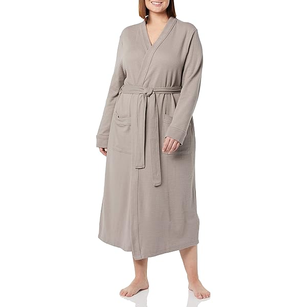 slim fit dress slacks Grey Velvet Robe: Long Wrap Style Women's Dressing Gown, Xs / 62 main image 0