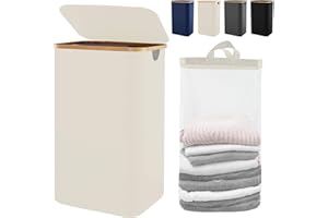 BATHOLA Laundry Basket with Lid, 120L Clothes Hamper for Laundry Basket, Laundry Hamper Organizer for Bedroom, Laundry Room, Dirty Clothing Hamper