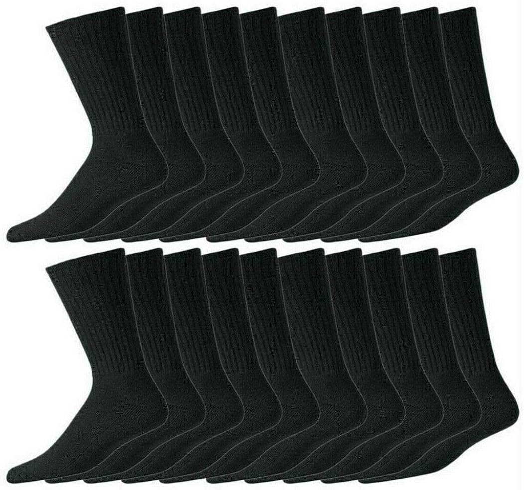 JS DIGWA 100 COTTON BLACK RIBBED SOCK 12 PAIR MENS SOCK SIZE 611